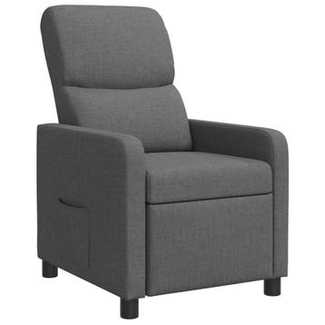 vidaXL Recliner Donkergrijs Stof, Verzenden