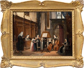 Federico Moja (1802-1885) - Music Lesson in Church