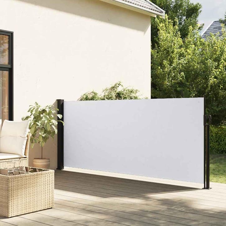 vidaXL Windscherm uittrekbaar 100x500 cm wit, Tuin en Terras, Parasols, Nieuw, Verzenden