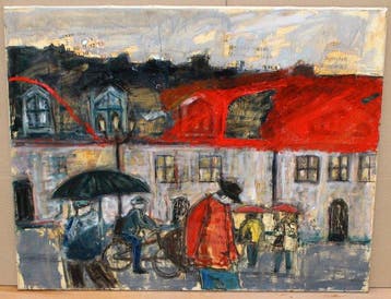 École espagnole (XX) - Escena urbana, Antiquités & Art