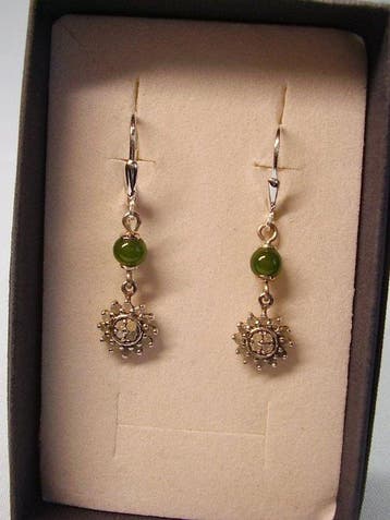 Zonder minimumprijs - Oorbellen Zilver - 1.32ct. tw. Jade -, Nieuw