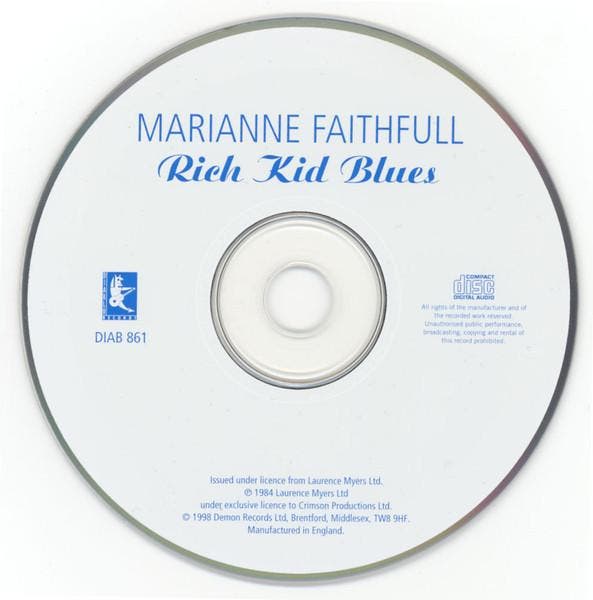 Marianne Faithfull – Rich Kid Blues (CD, 1998), CD & DVD, CD | Rock, Envoi