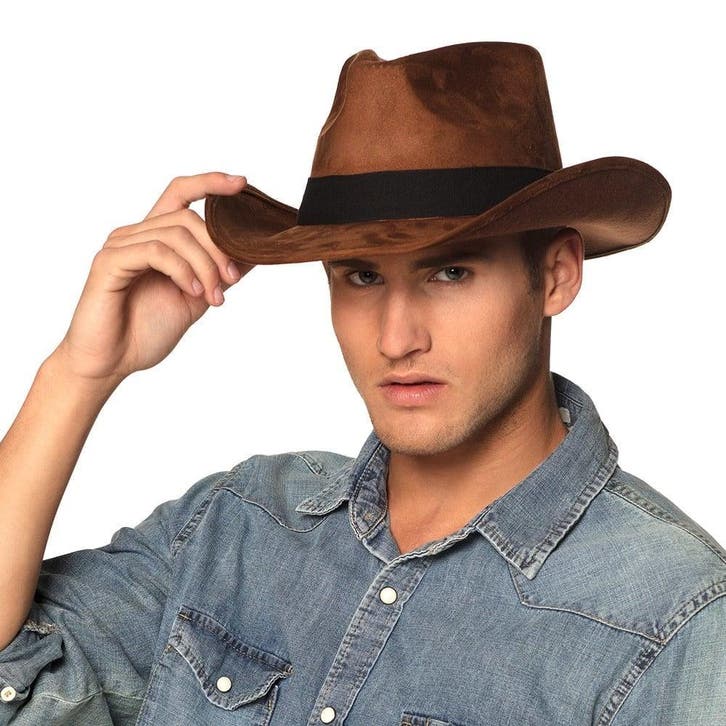 Bruine Cowboyhoed, Hobby en Vrije tijd, Feestartikelen, Nieuw, Verzenden