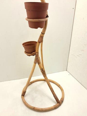 Support - Rotin - Support à plantes vintage – hauteur 103 cm