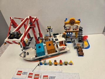 Lego Set - 60422 - Ville - LEGO Haven met vrachtschip 60422, Nieuw