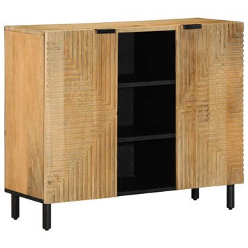 vidaXL Dressoir 90x33x75 cm massief mangohout bruin, Verzenden, Nieuw