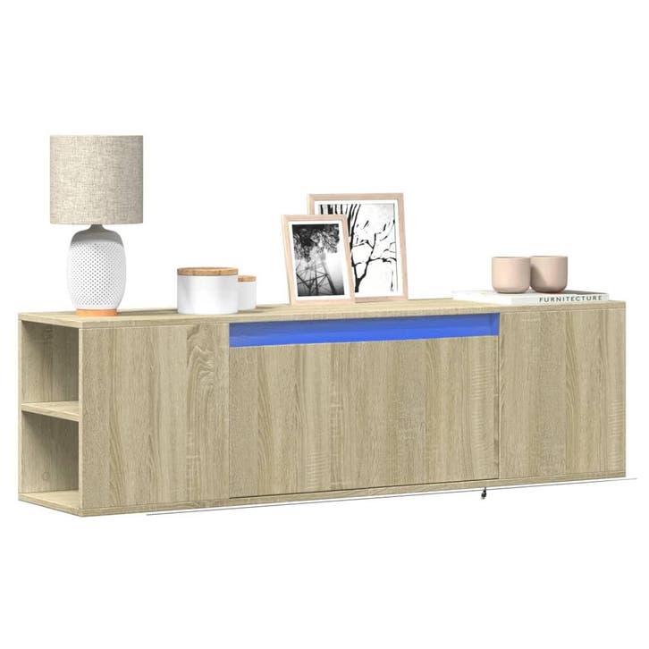 vidaXL Tv-wandmeubel met LED-verlichting 135x31x39,5 cm, Maison & Meubles, Armoires | Mobilier de télévision, Envoi