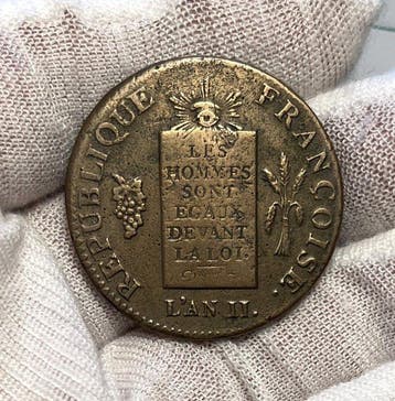 France. Convention (1792-1795). 2 Sols 1793-B, Rouen (Sans