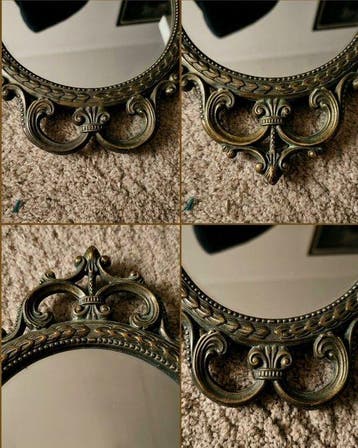 Miroir- Ovale - Cuivre, Laiton, Plaqué or - miroir