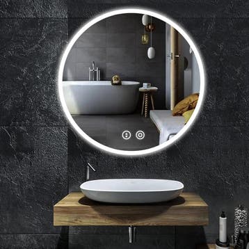 Badkamerspiegel met verlichting - Wandspiegel - 60 cm - YOLE, Verzenden, Nieuw