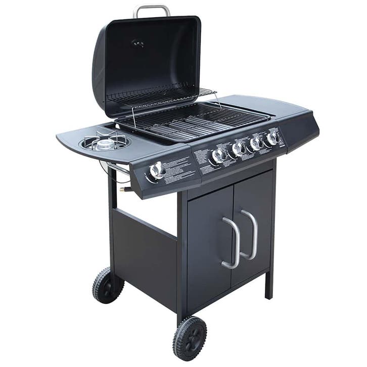 vidaXL Gasbarbecue 4+1 kookzone zwart, Electroménager, Électroménager & Équipement Autre, Envoi