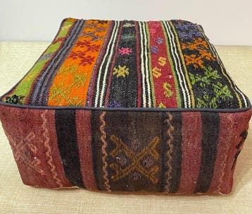 Kelim Poef - Kelim - 48 cm - 48 cm