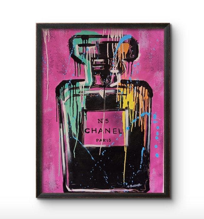 Simone bowmar - Chanel n 5 color art .xx 1/1, Antiquités & Art, Art | Peinture | Moderne