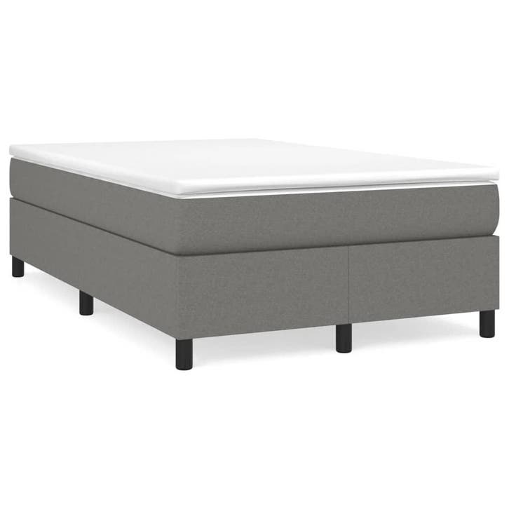 vidaXL Boxspring met matras stof donkergrijs 120x190 cm, Huis en Inrichting, Slaapkamer | Bedden, Nieuw, Verzenden