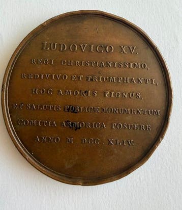 Frankrijk. Medal Louis XV 1744 (Zonder minimumprijs)