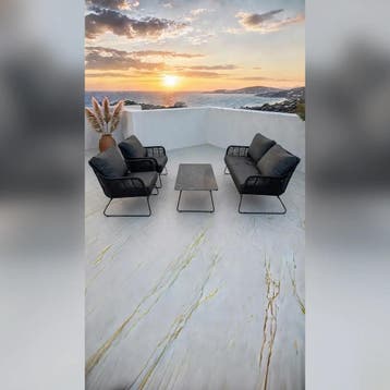 Luxe Loungeset aluminium met weersbestendige kussens 5 pe..., Tuin en Terras, Ophalen of Verzenden, Nieuw