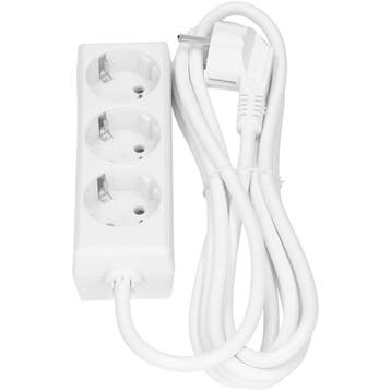 Bachmann Selly 3x 230V 3M Witte Stroomkabel (Europese, Verzenden, Nieuw