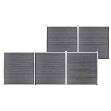 vidaXL Schutting 872x186 cm HKC grijs, Verzenden, Nieuw