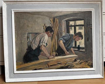 Otto Zieske (1894–1968) - Zwei Tischler / Zimmerleute in der