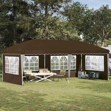 vidaXL Pop-up Feesttent 575 x 289 x 245 cm Taupe, Verzenden