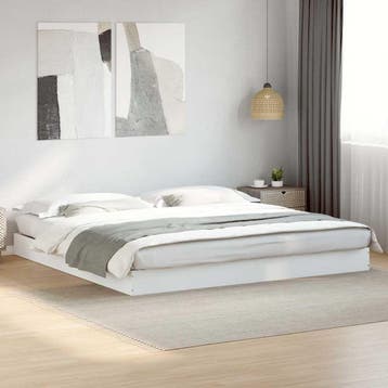 vidaXL Bedframe zonder matras 180x200 cm spaanplaat wit, Verzenden