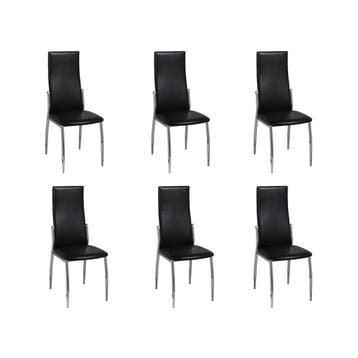 vidaXL Eetkamerstoelen 6 st kunstleer zwart, Huis en Inrichting, Stoelen, Verzenden, Nieuw