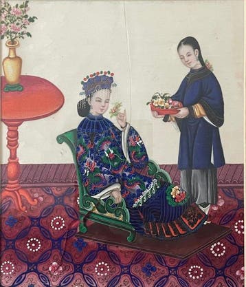 Dame noble et son accompagnant - Papier - Chine - Dynastie