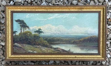 École européenne (XIX) - Italian Lake Scene (2x) - No