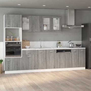 vidaXL Gootsteenkast Lyon 80x46x81,5cm bewerkt hout grijs, Huis en Inrichting, Verzenden, Nieuw