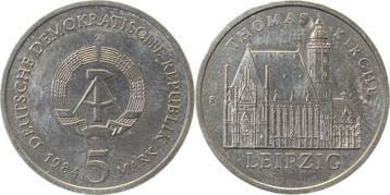 1984 Duitsland Fehlpraegung 5 Mark Ddr Thomaskirche Vollmond, Verzenden, België