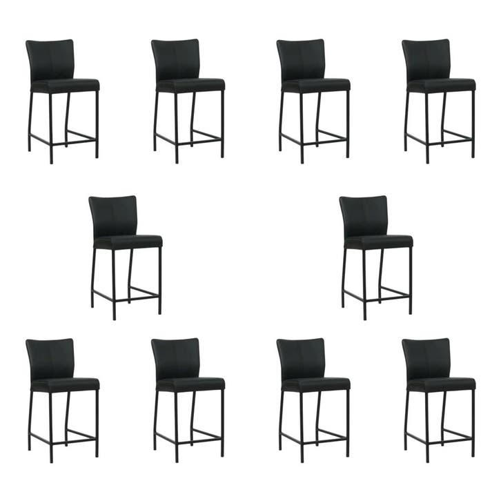 Set van 10 Leren barkrukken Revolt laag - Hermes Nero, Huis en Inrichting, Barkrukken, Nieuw, 1 kruk, Leer, 90 cm of meer, Ophalen of Verzenden
