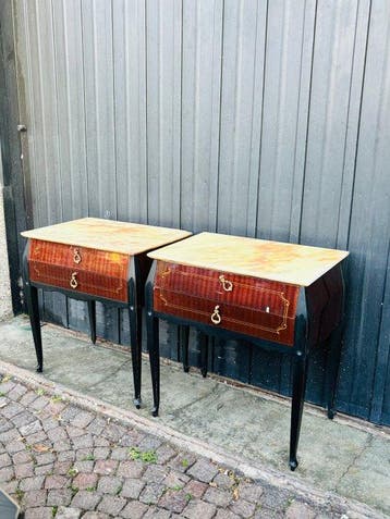 Table de chevet - Bois, Marbre - Chevets vintage