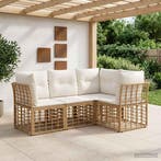vidaXL Buiten bank set Naturel Polyester, Verzenden, Nieuw
