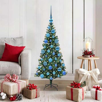 vidaXL Kunststof Voorverlichte Kerstboom Groen 120 cm PVC en, Verzenden
