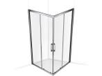 Veiling - Douchecabine - 90x90 - Vierkant - Chroom - Schuifd, Nieuw