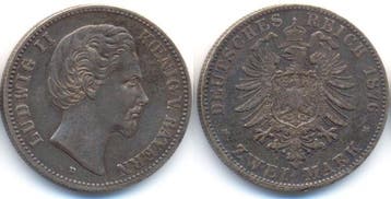 2 Mark 1876 D Bayern: Ludwig Ii, 1864-1886, Verzenden