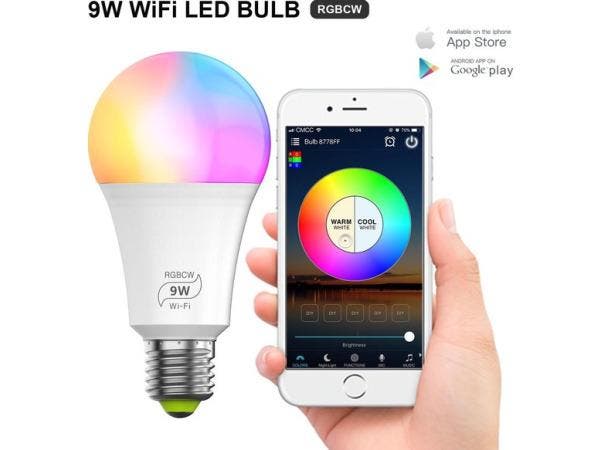 Veiling - Set van 2 iBello Smart WiFi LED Lamp - E27 - 9W, Maison & Meubles, Lampes | Autre