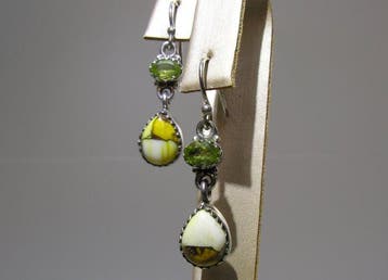 Turquoise Oorbellen - Hoogte: 34 mm - Breedte: 9 mm- 4.48 g