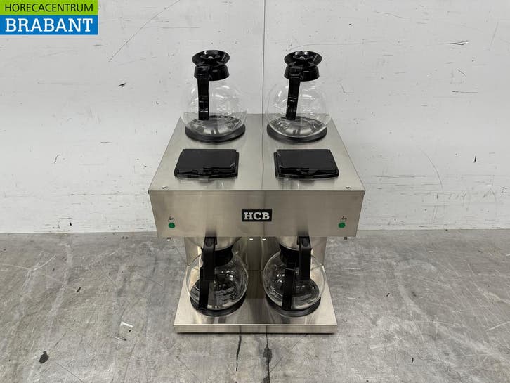 RVS HCB Dubbele Koffiezetapparaat Koffiemachine 2 x 1,8, Zakelijke goederen, Horeca | Keukenapparatuur, Ophalen of Verzenden