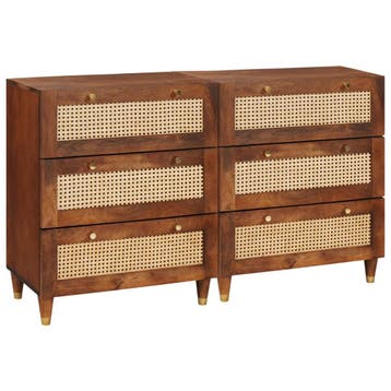 vidaXL Dressoir Set 2 st 60 x 33,5 x 75 cm Massief Mango, Verzenden