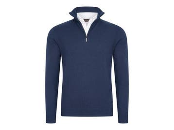Veiling - Cappuccino Italia Mock Zip Pullover Navy - XXL, Nieuw