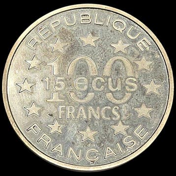 Frankrijk. Ve République. 100 Francs - 15 Ecus 1993 (Zonder