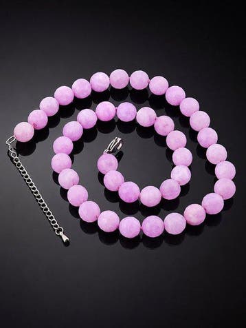 Ronde roze kwarts sieradenset - natuurlijke edelsteen, Verzamelen, Mineralen en Fossielen