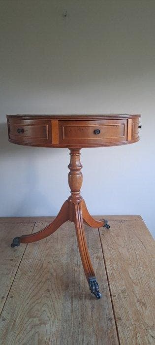 Bijzettafel - Hout - Drumtable, Antiek en Kunst