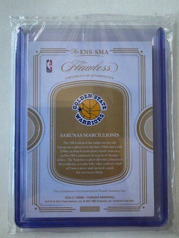 Panini Flawless Sarunas Marciulionis 25/25 Gesigneerde, Collections