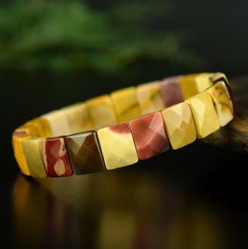 Jaspe Mokaite - Mooie kleuren - Uniek stuk - Breedte: 12 mm-