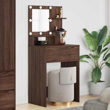 vidaXL Slaapkamer Toilet Tafels Bruin Eiken 80 x 39,6 x 135, Huis en Inrichting, Verzenden, Nieuw
