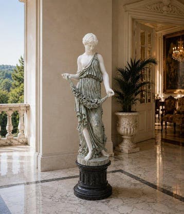 Beeld, elegant lady - 192 cm - Marmer