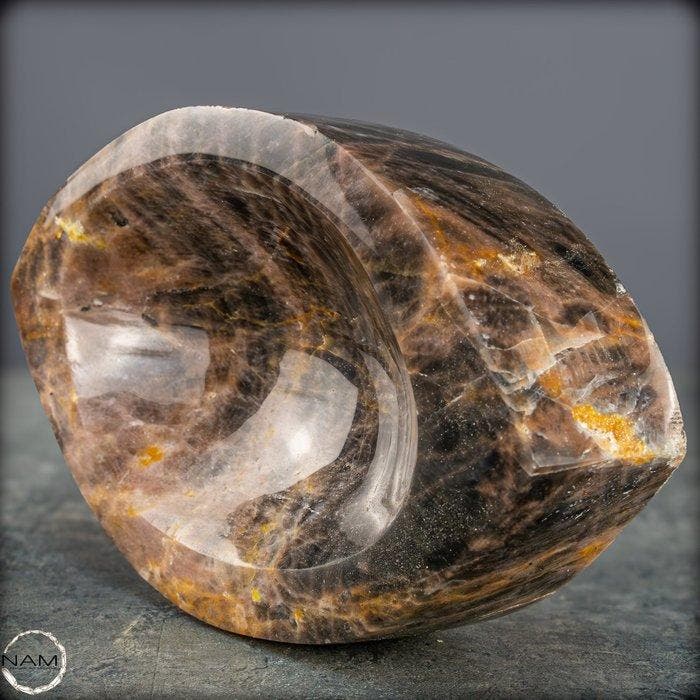 Exclusieve natuurlijke maansteen-schaal uit Madagaskar-, Verzamelen, Mineralen en Fossielen