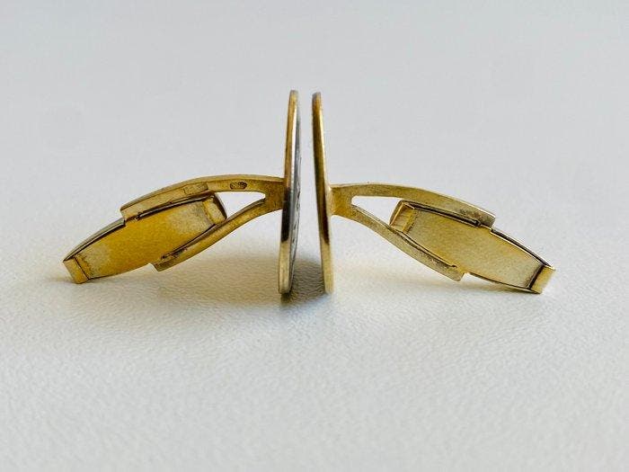 Zilver - Manchetknopen - 875 / Sovjetunie, Antiek en Kunst, Antiek | Zilver en Goud